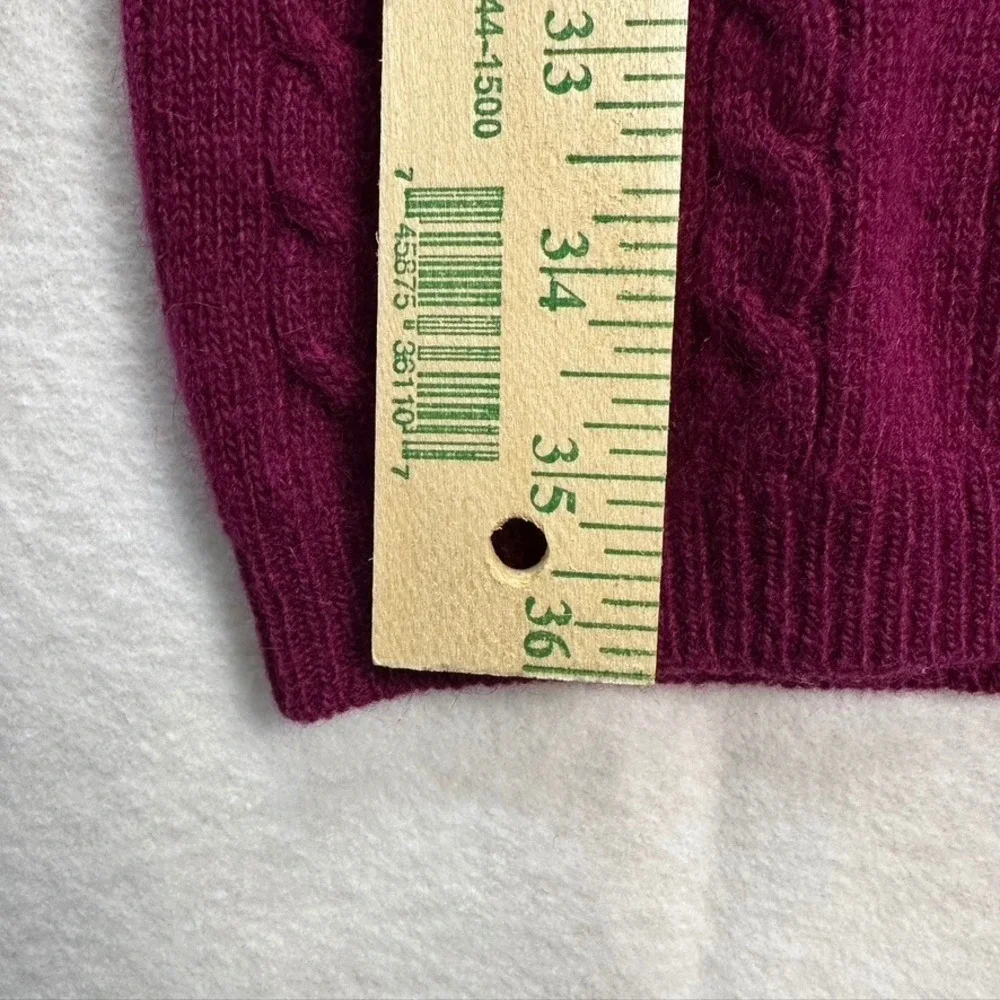 Vintage Outlander Studio Lambswool Angora Cable Knit Polo‎ Sweater Dress Pink M